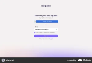 Mixpanel sign up