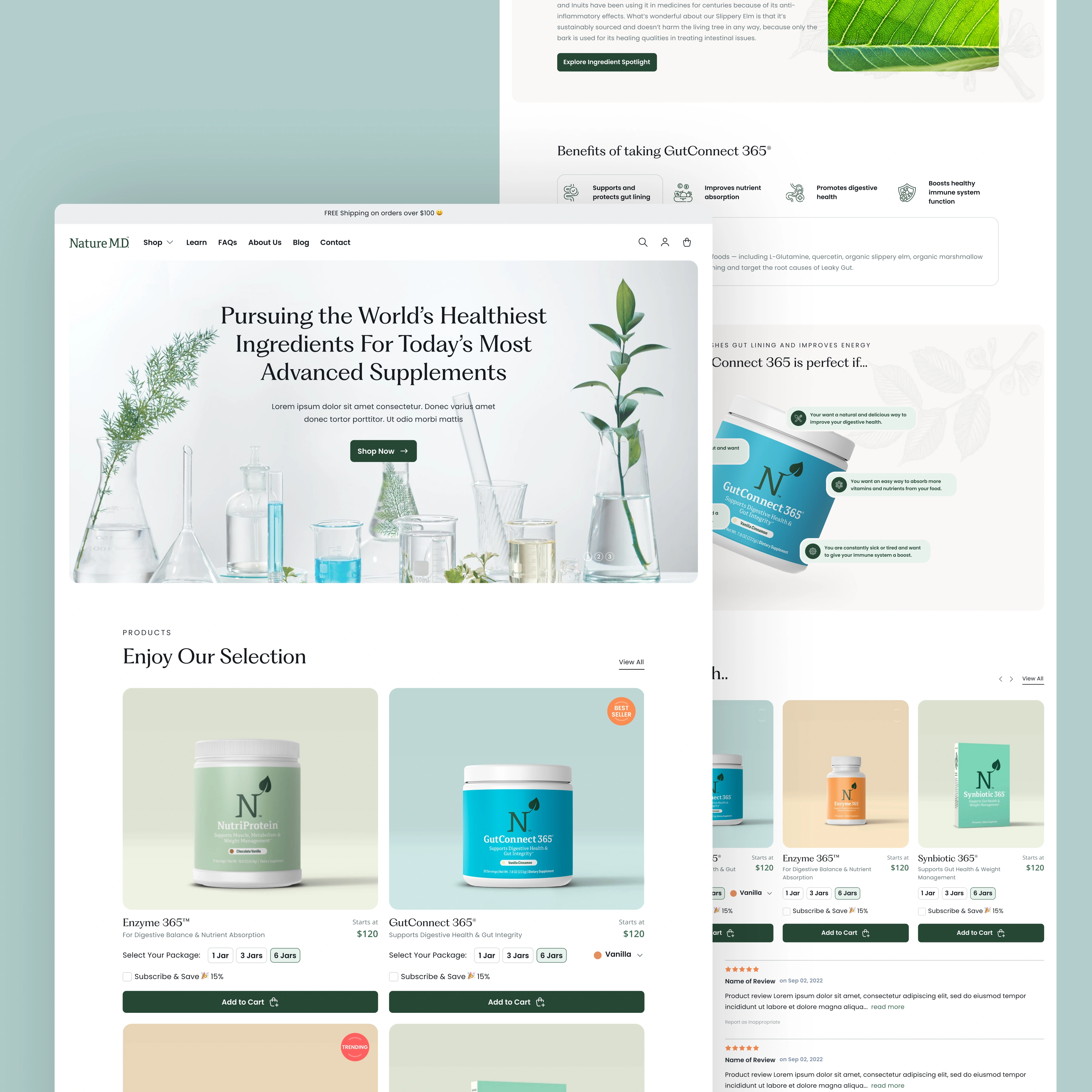 Nature MD – Wellness Supplement Ecommerce Shop Design - Gallery Image 2
