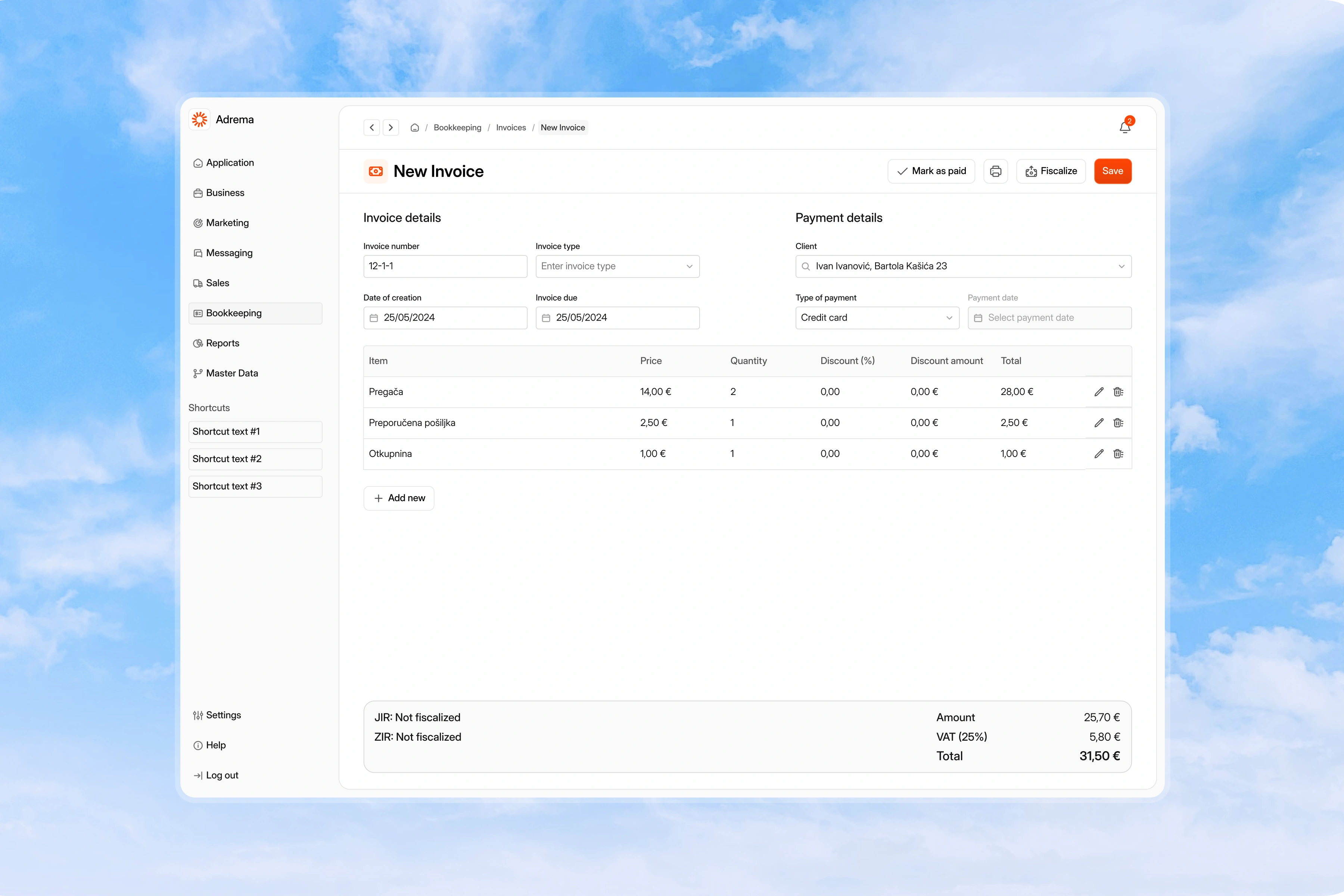 Adrema ERP UI/UX – Business Operations Platform